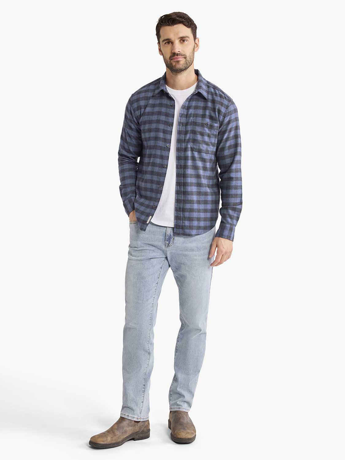 Seaside Lightweight Flannel Shirt | Blue Check