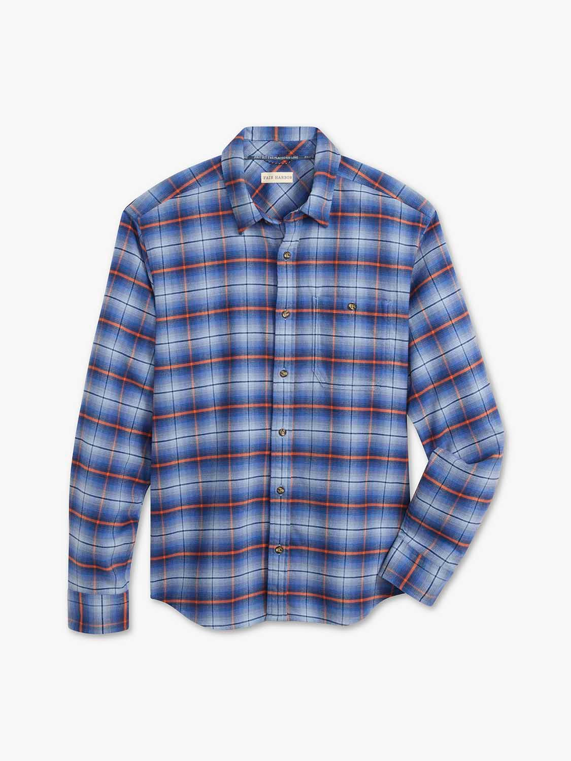 Seaside Lightweight Flannel Shirt | Blue Sky Plaid