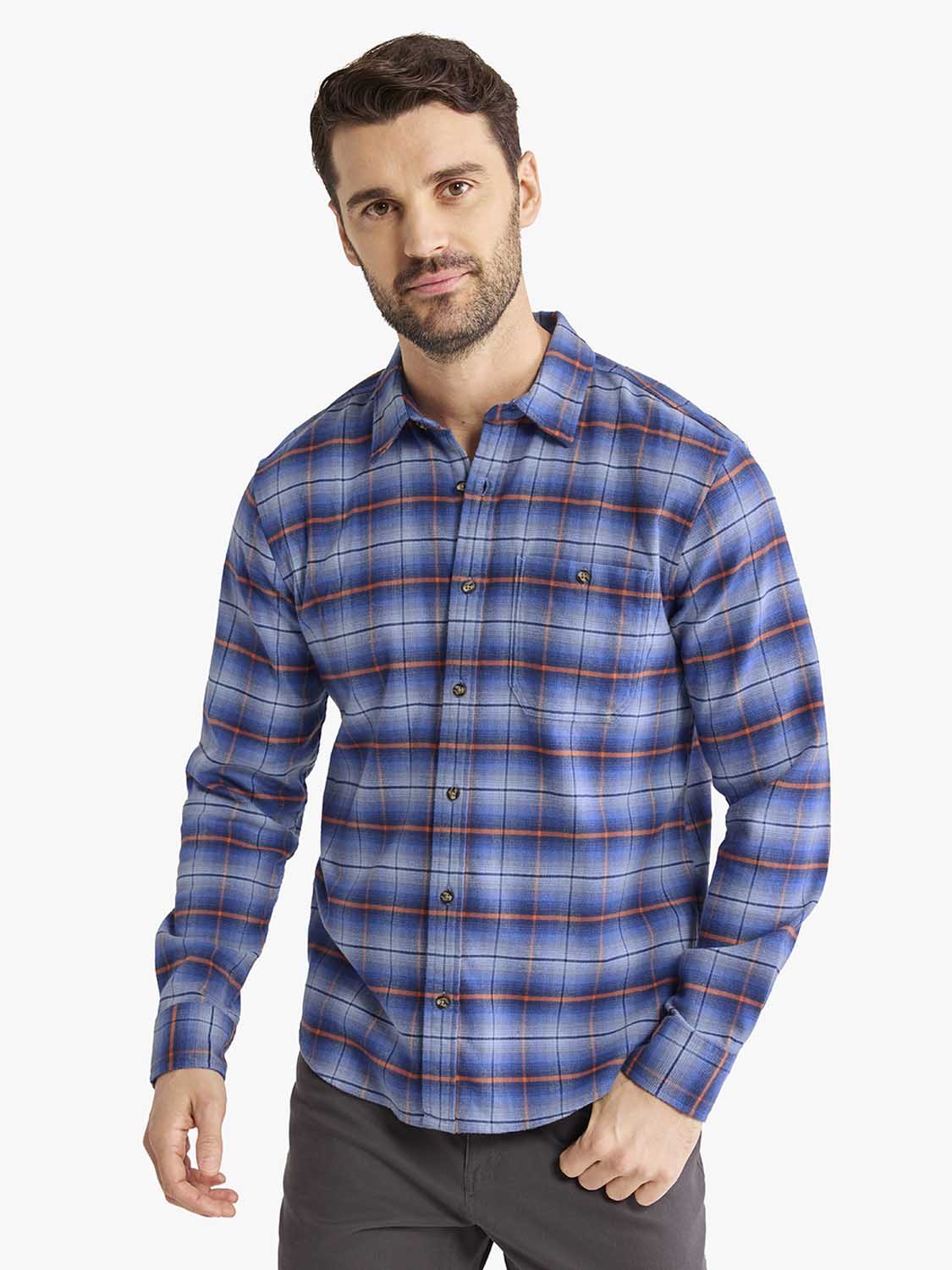 Seaside Lightweight Flannel Shirt | Blue Sky Plaid
