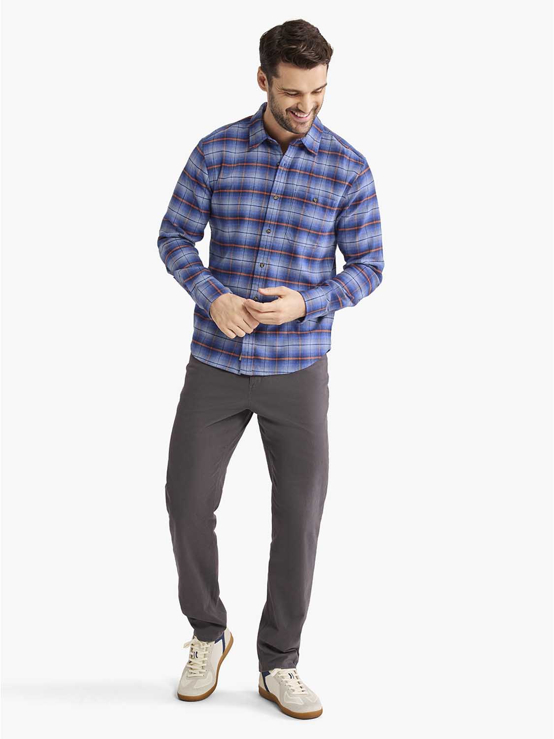 Seaside Lightweight Flannel Shirt | Blue Sky Plaid