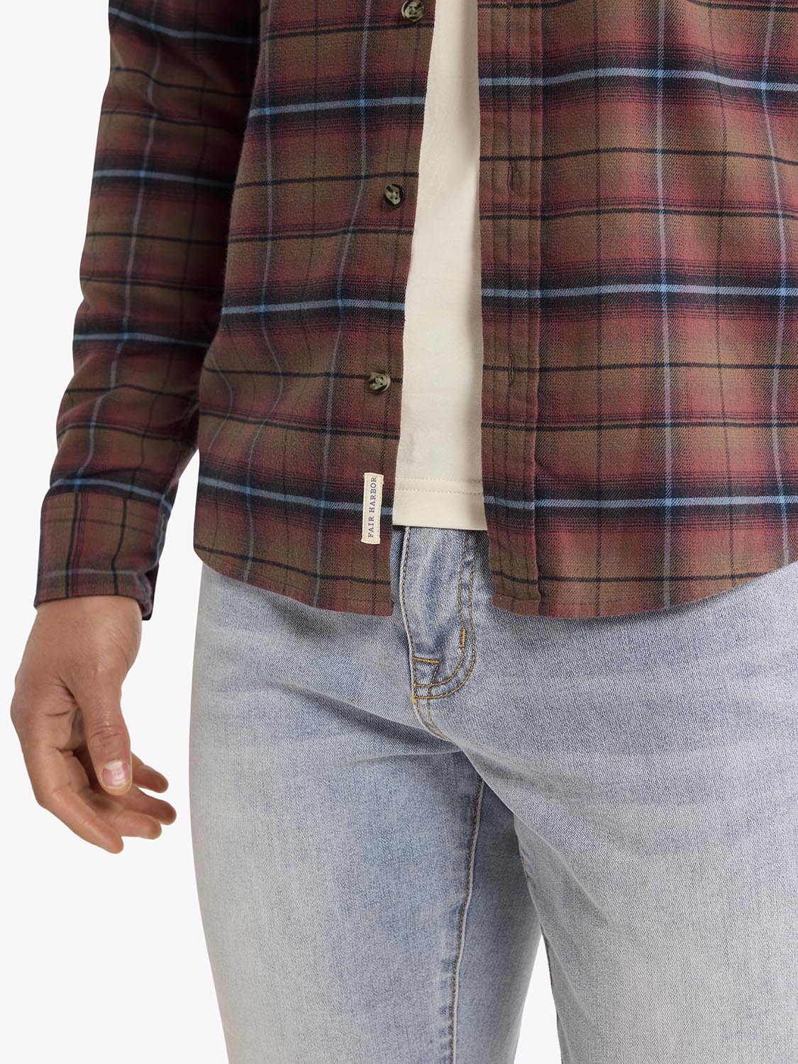 Seaside Lightweight Flannel Shirt | Burgundy Plaid