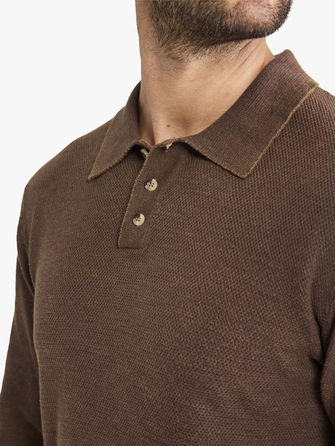 Mariner Long Sleeve Polo | Espresso