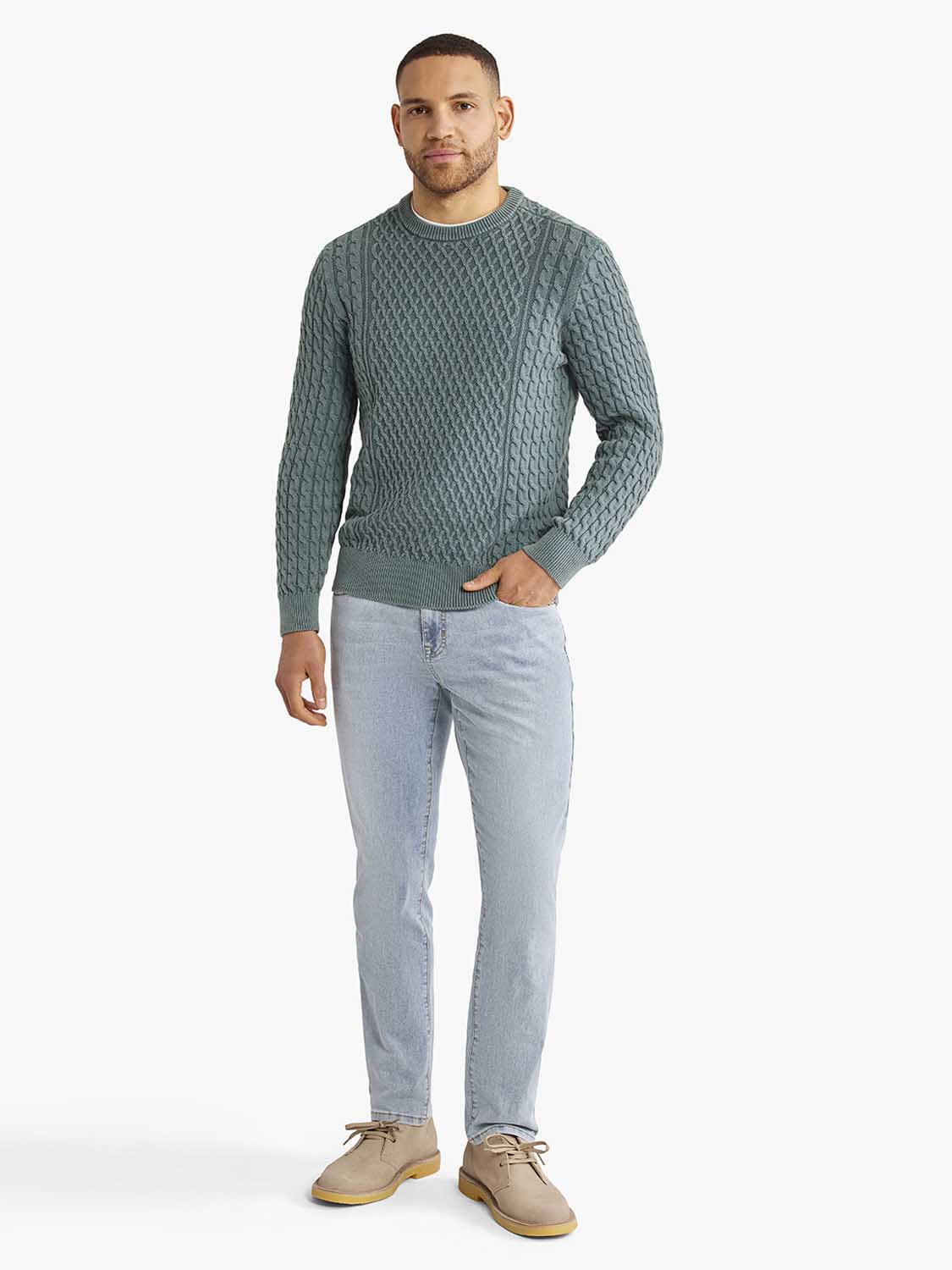 Neptune Cable Sweater | Seapine Green