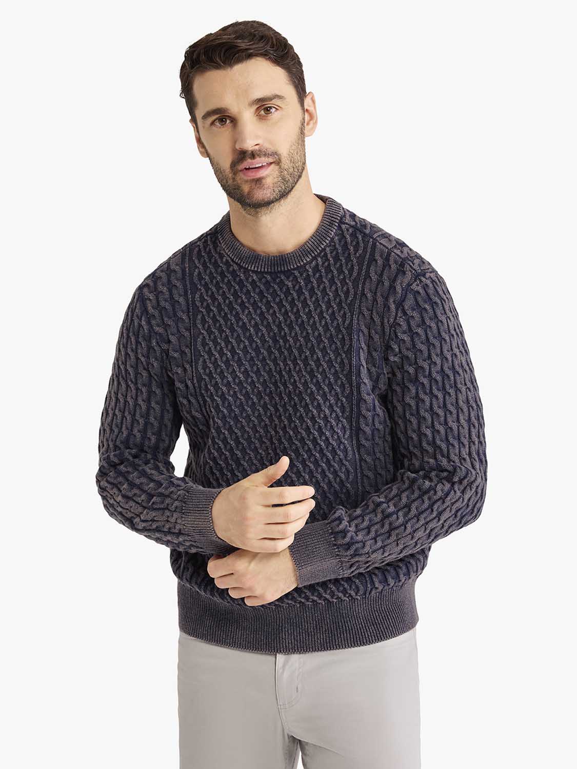 Neptune Cable Sweater | Navy