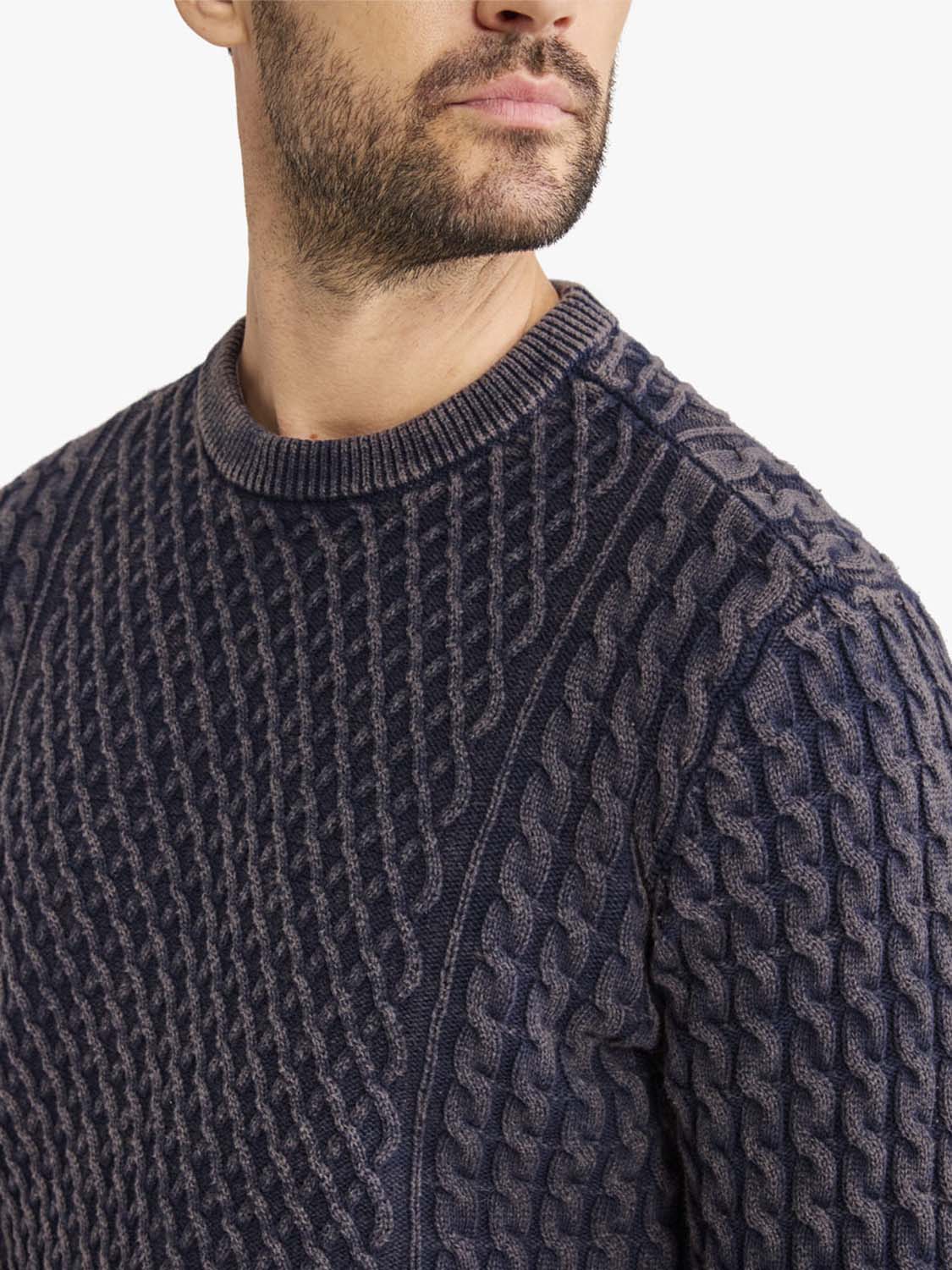 Neptune Cable Sweater | Navy