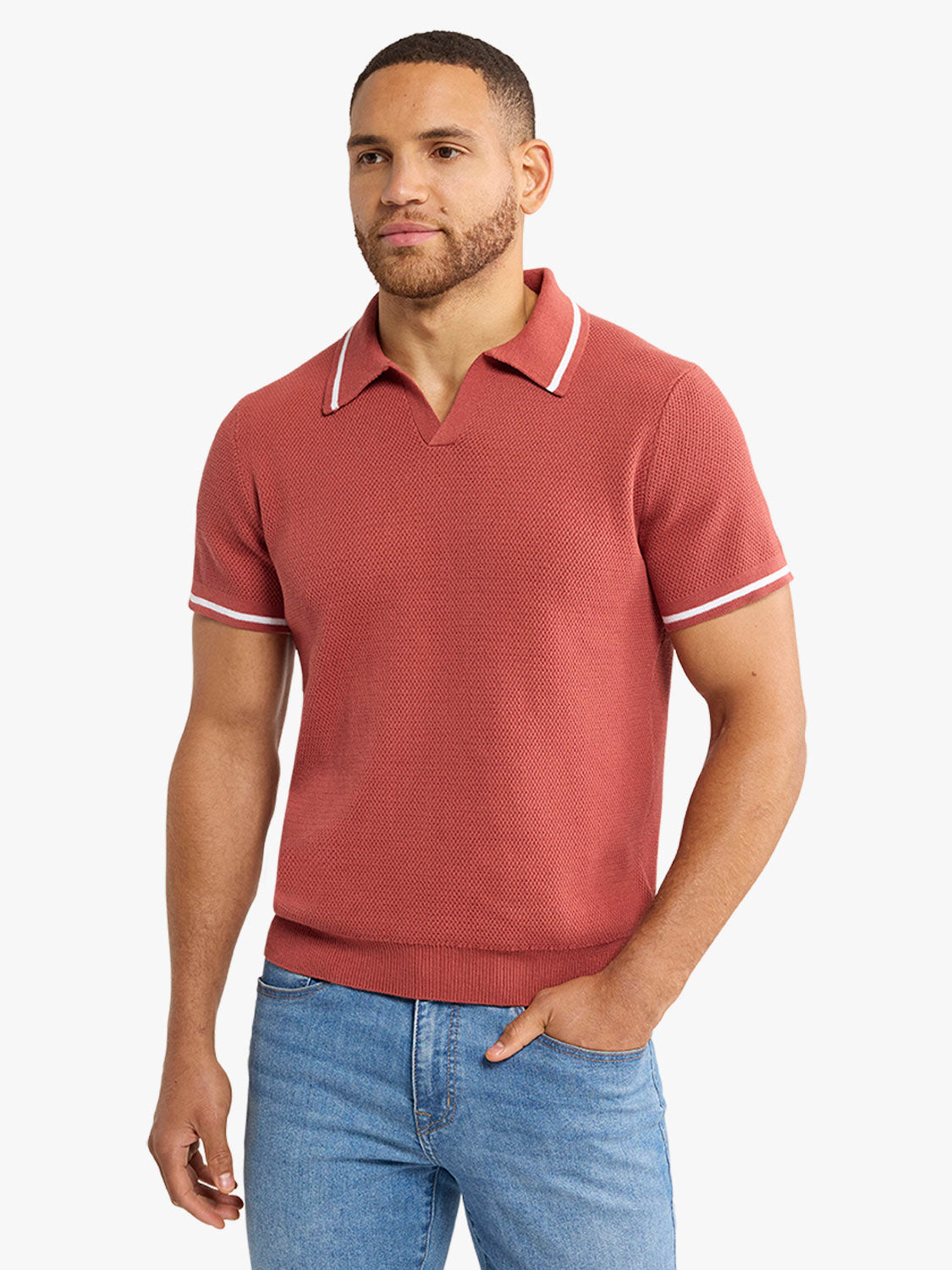 Neptune Sweater Polo | Washed Red