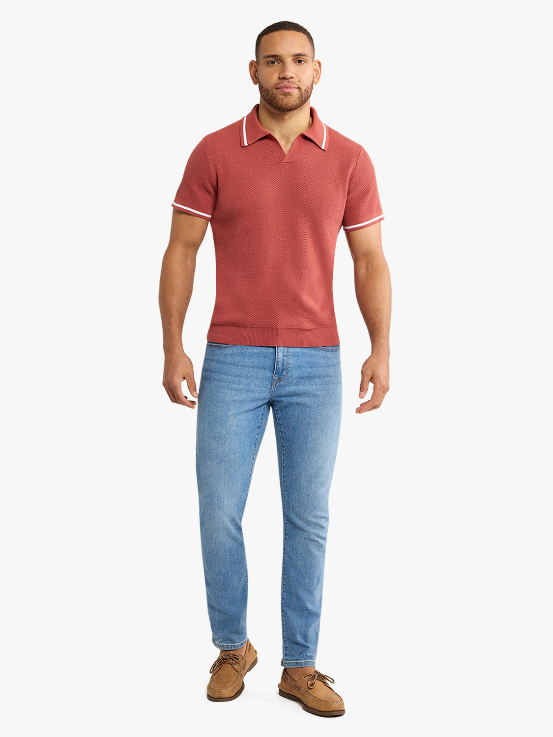 Neptune Sweater Polo | Washed Red