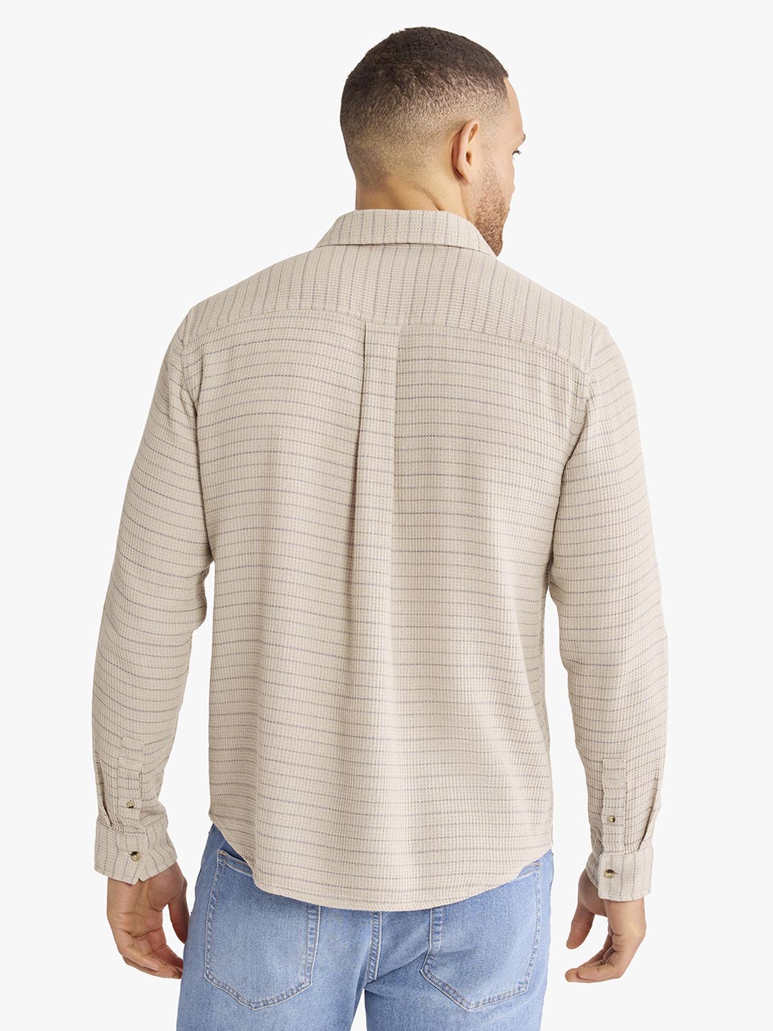 Oasis Long Sleeve Button Up | Beachwood Waffle Stripe