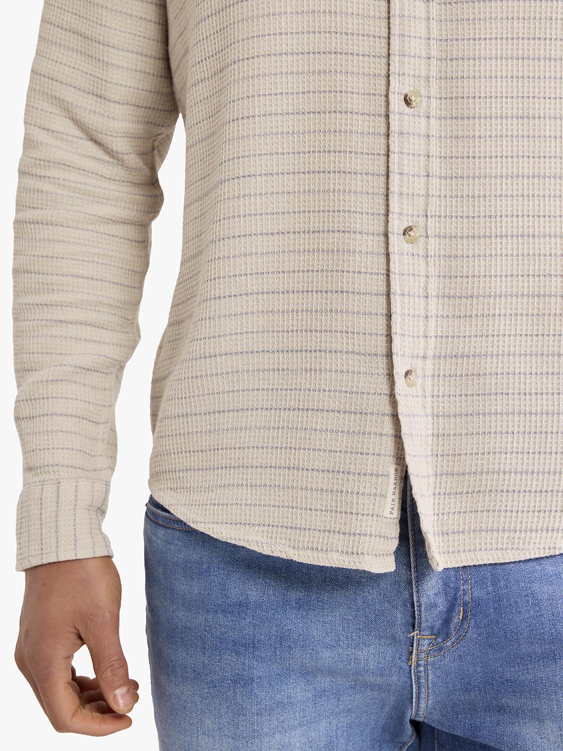 Oasis Long Sleeve Button Up | Beachwood Waffle Stripe