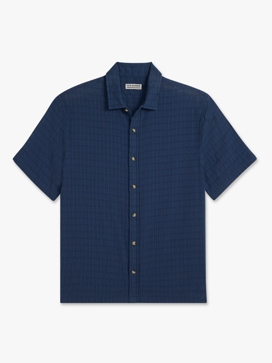 Oasis Textured Shirt | Navy Basket Weave