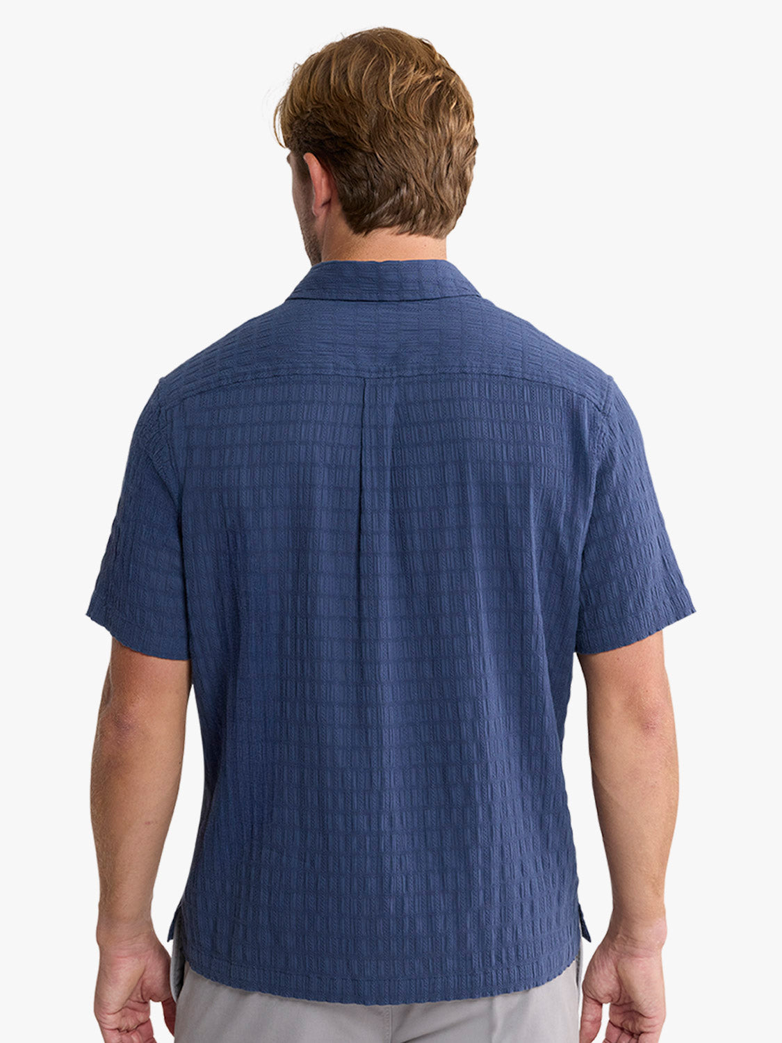 Oasis Textured Shirt | Navy Basket Weave