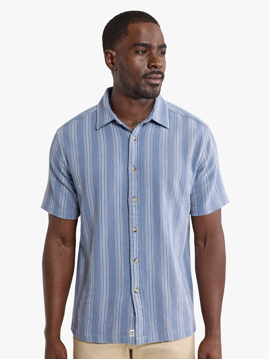 Oasis Textured Shirt | Maritime Stripe