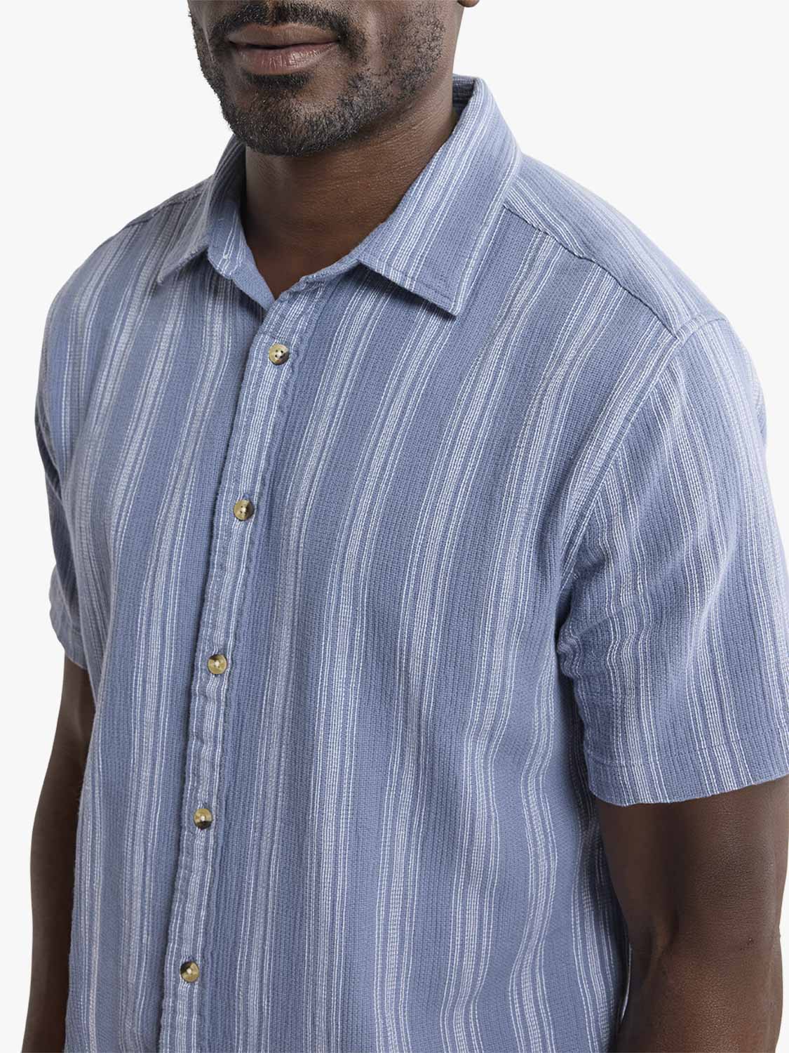 Oasis Textured Shirt | Maritime Stripe