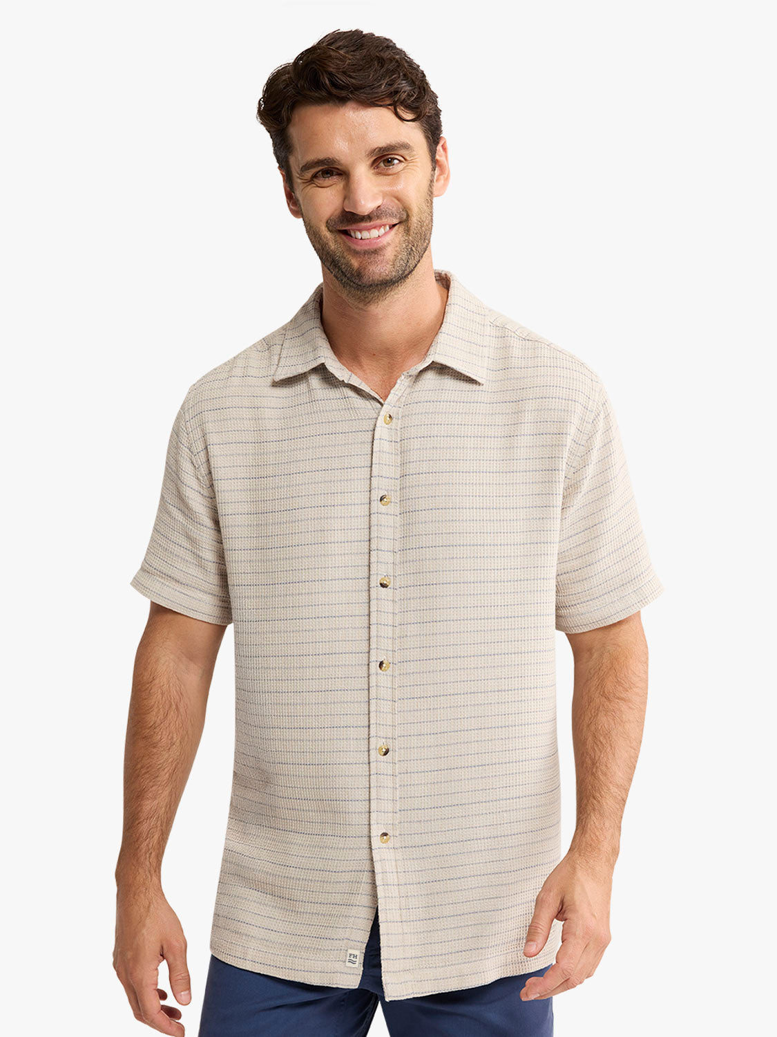Oasis Textured Shirt | Beachwood Stripe