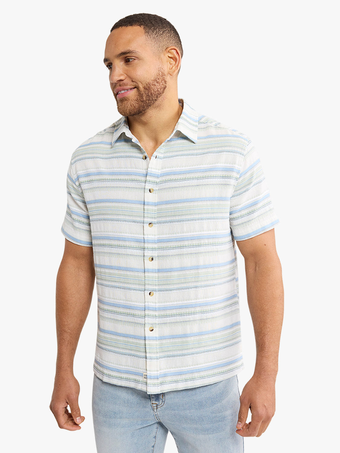Oasis Textured Shirt | Marina Stripe