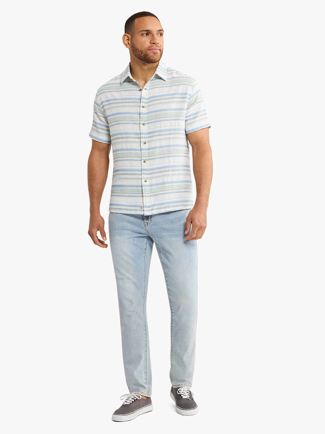 Oasis Textured Shirt | Marina Stripe