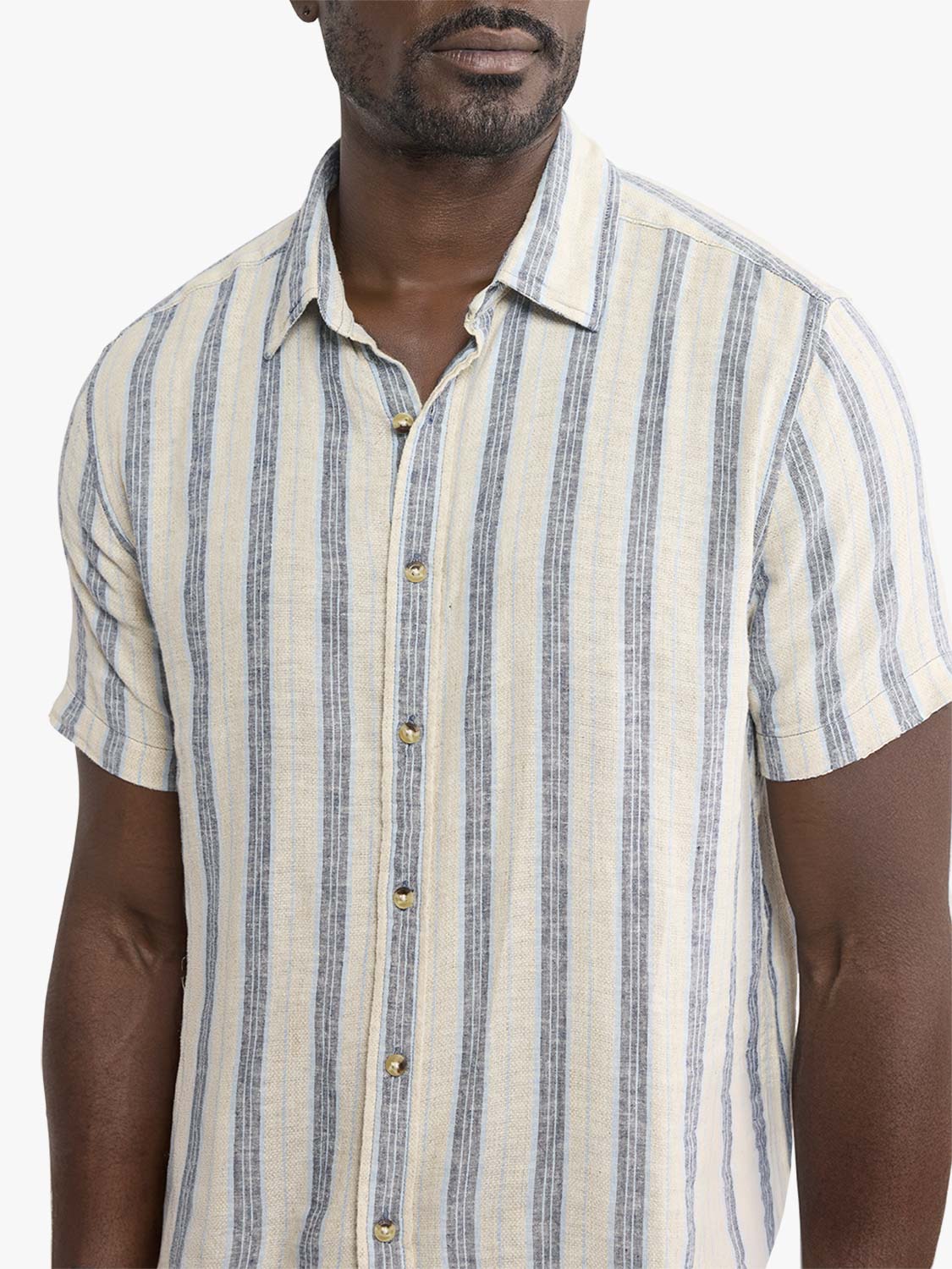 Oasis Textured Shirt | Sea Blue Stripe