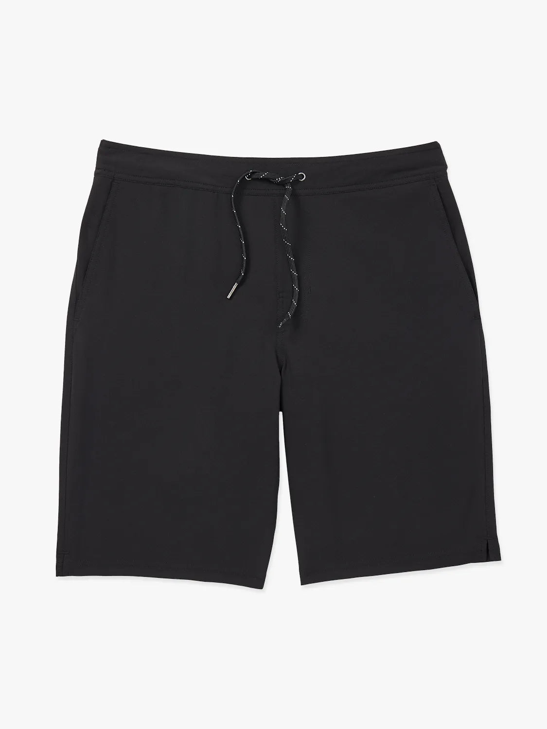 Black Ozone shorts with drawstring on a white background