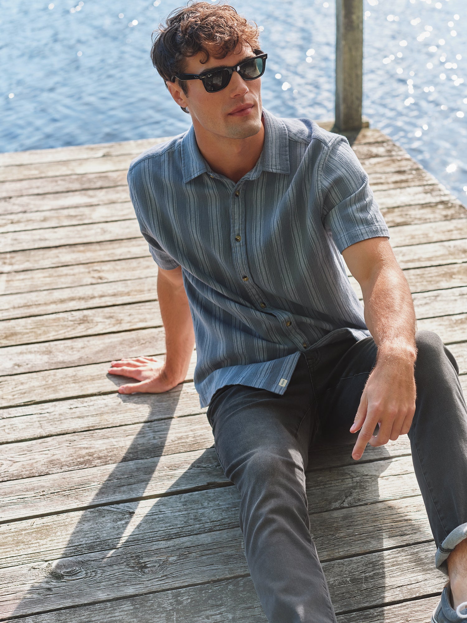 Oasis Textured Shirt | Maritime Stripe