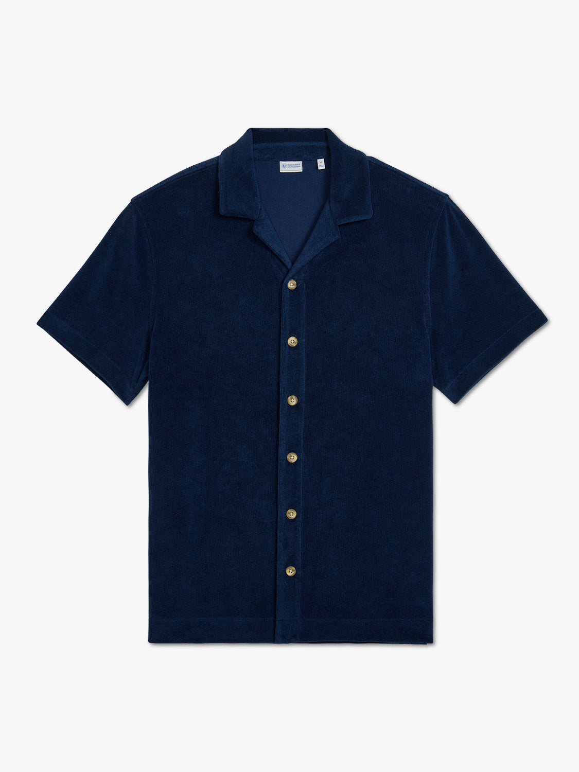 Ravello Terry Short Sleeve Button Up | Navy