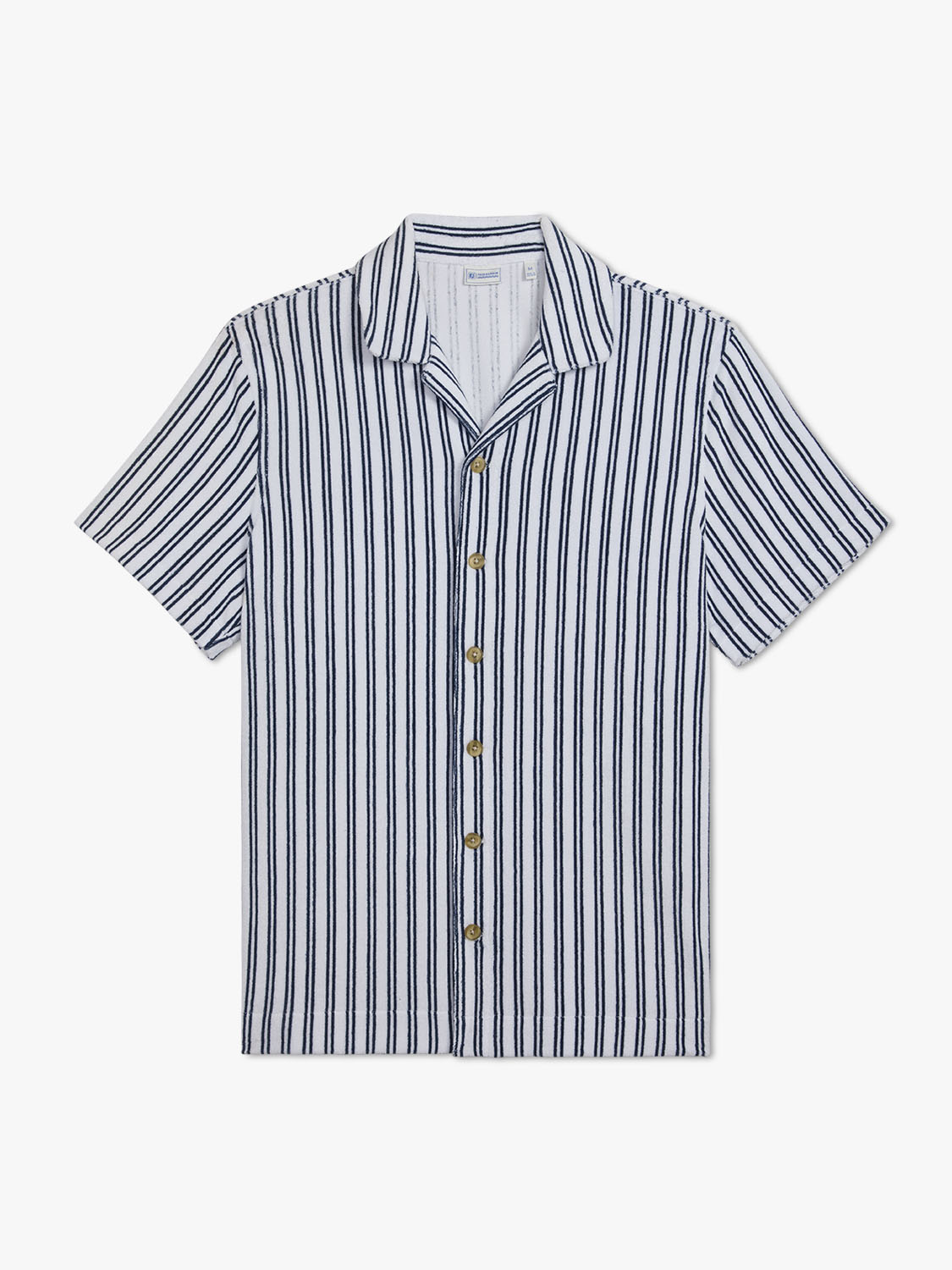 Ravello Terry Short Sleeve Button Up | Beach Stripe