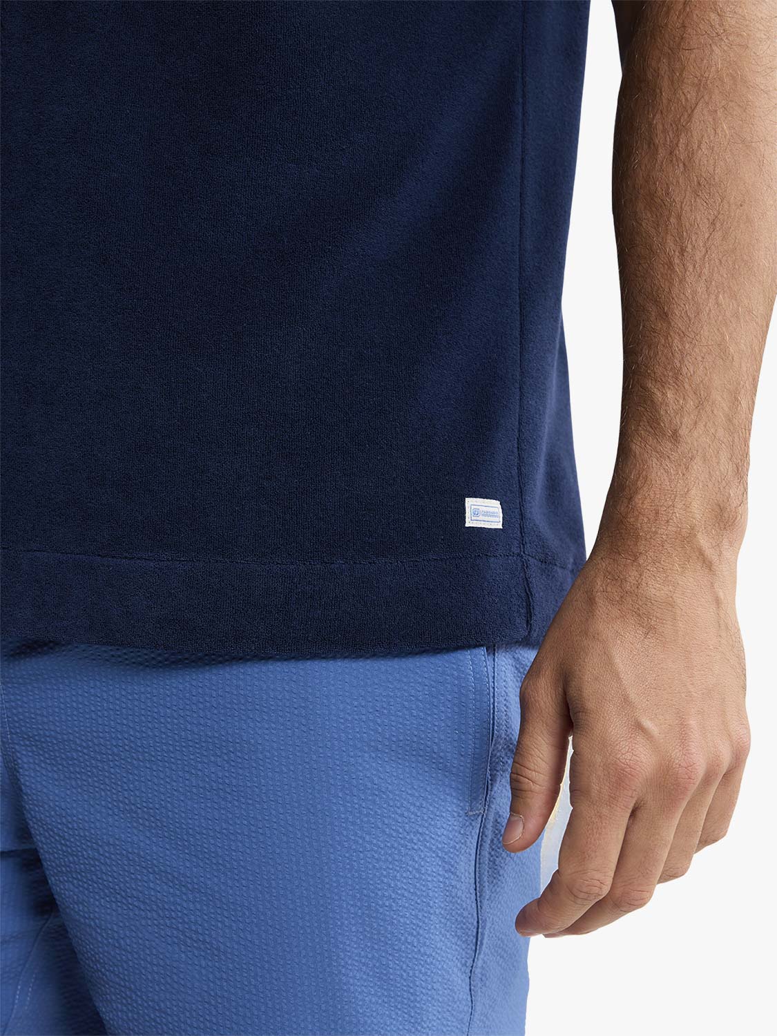 Ravello Terry Short Sleeve Button Up | Navy