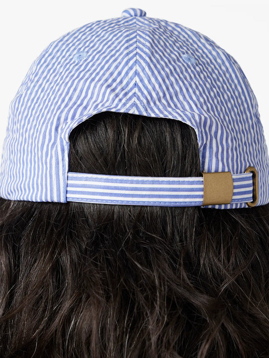 The Shoreline Classic Hat | Light Blue Seersucker