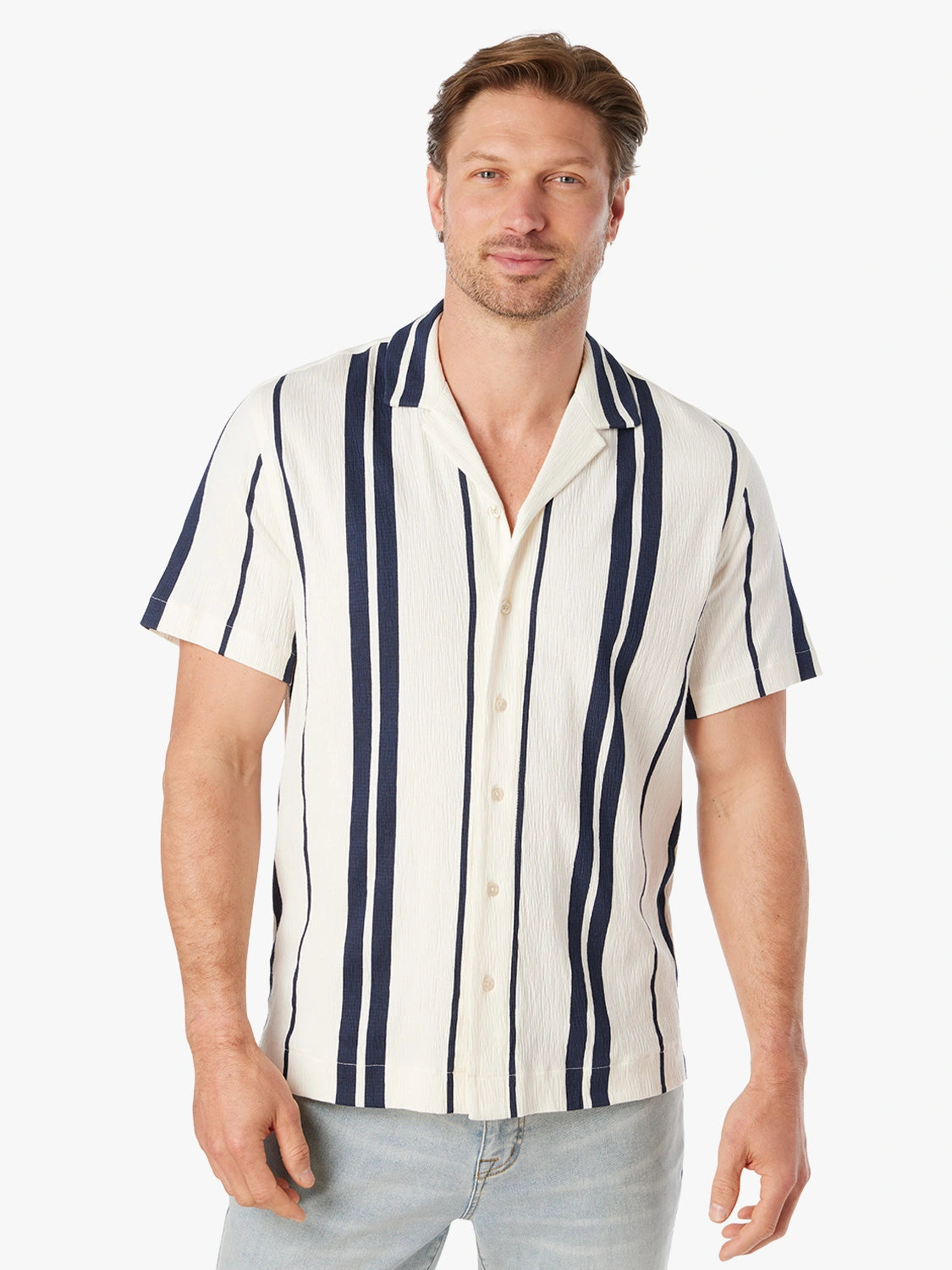 Babylon Camp Shirt | Navy Beach Stripe