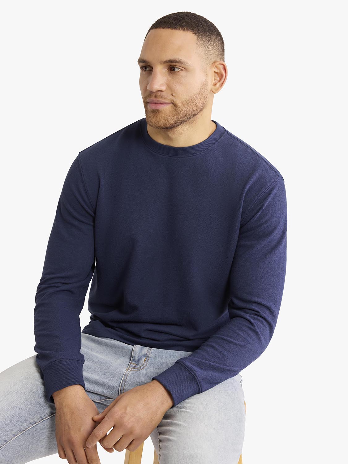 Sundown Terry Crewneck | Solid Navy