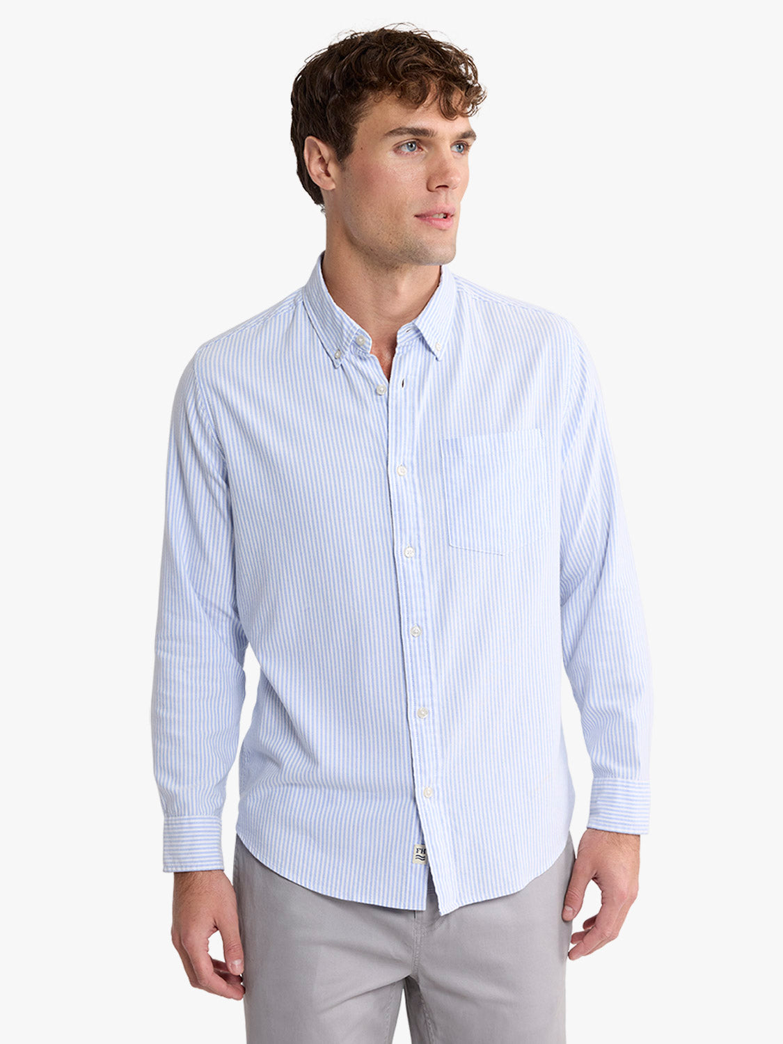 Salty Oxford Shirt | Light Blue Stripe