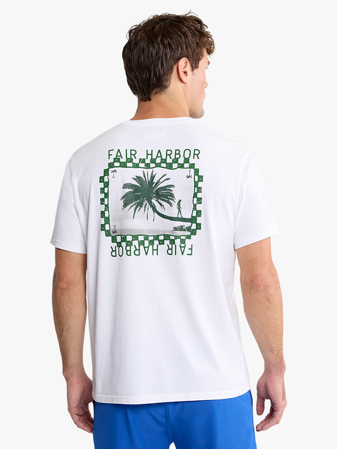 Saltaire Graphic Tee | White Checkered Palms