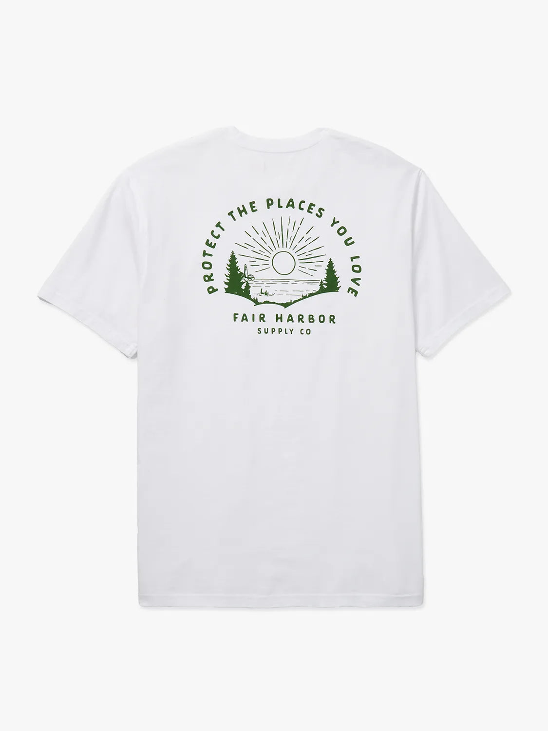 Saltaire Graphic Tee | White Sunrise Lakeside