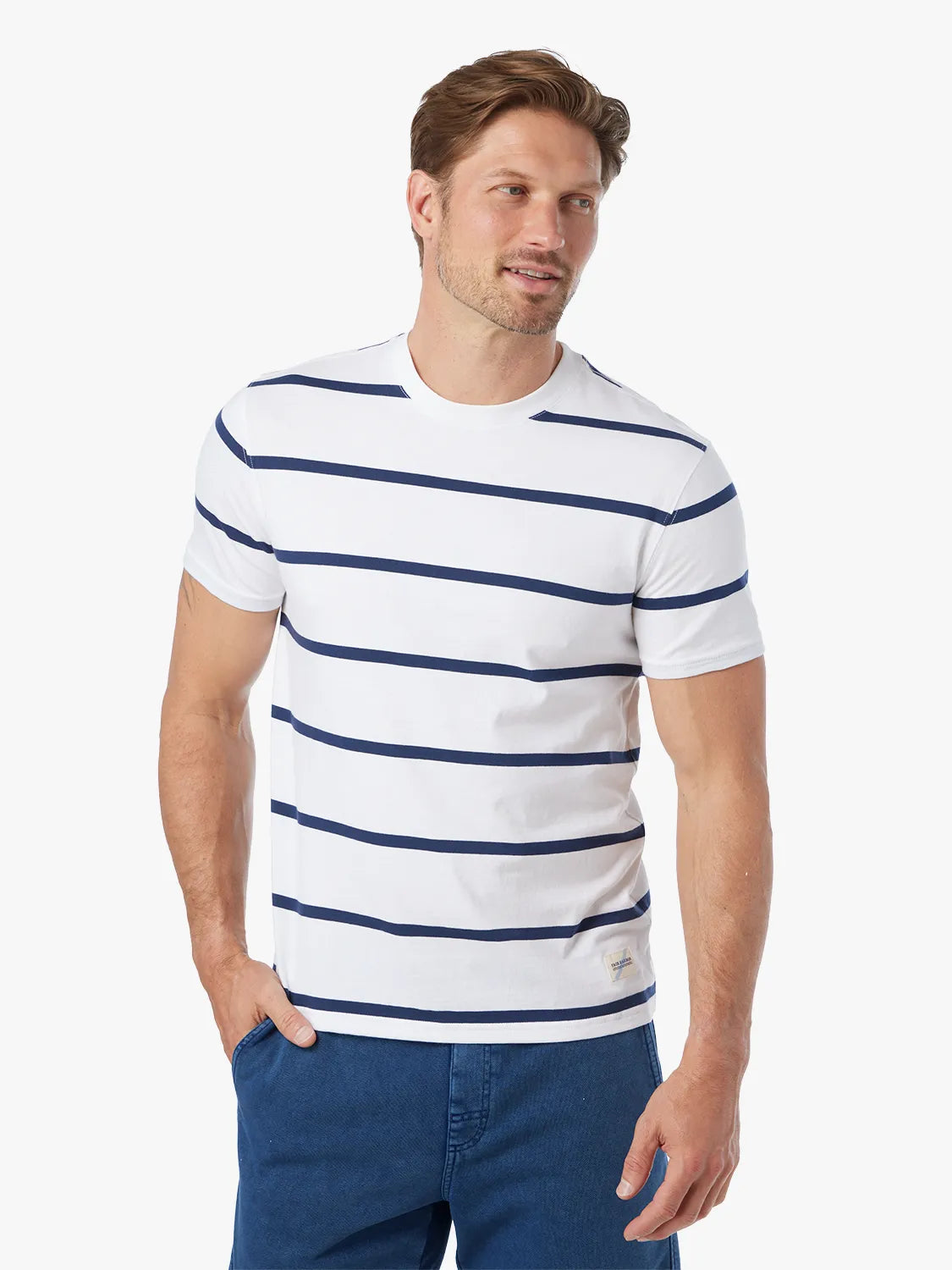 Saltaire Tee | Beach Navy Stripe