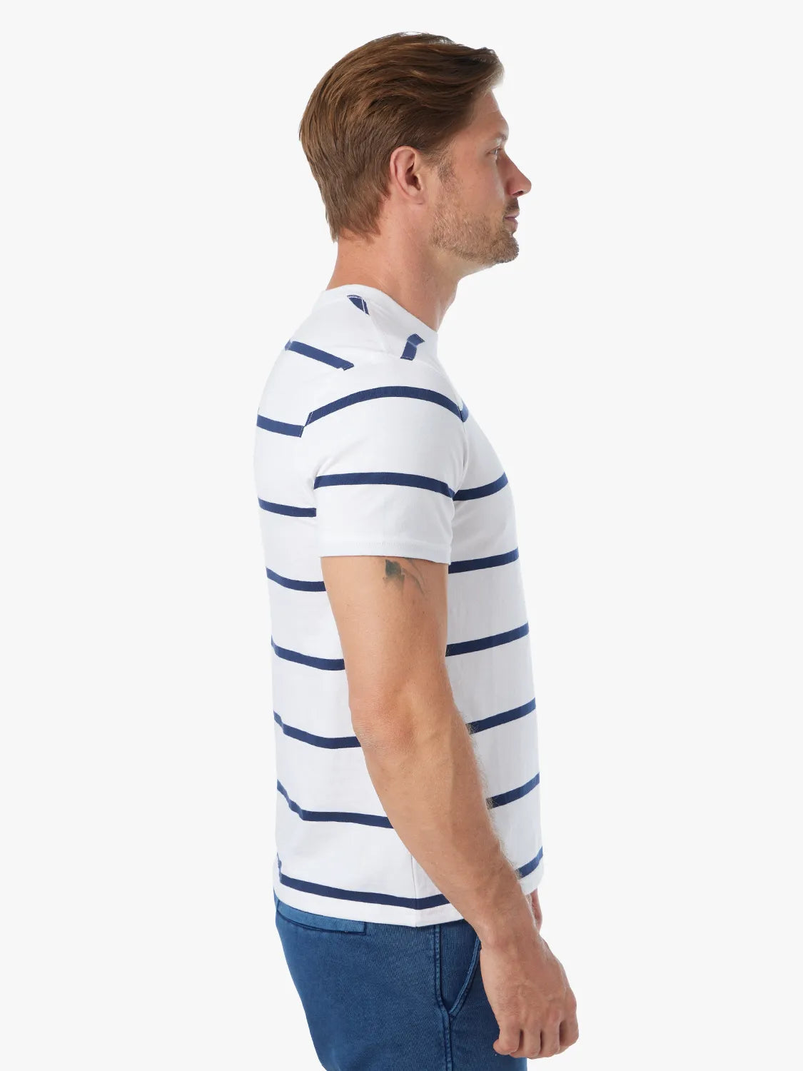 Saltaire Tee | Beach Navy Stripe