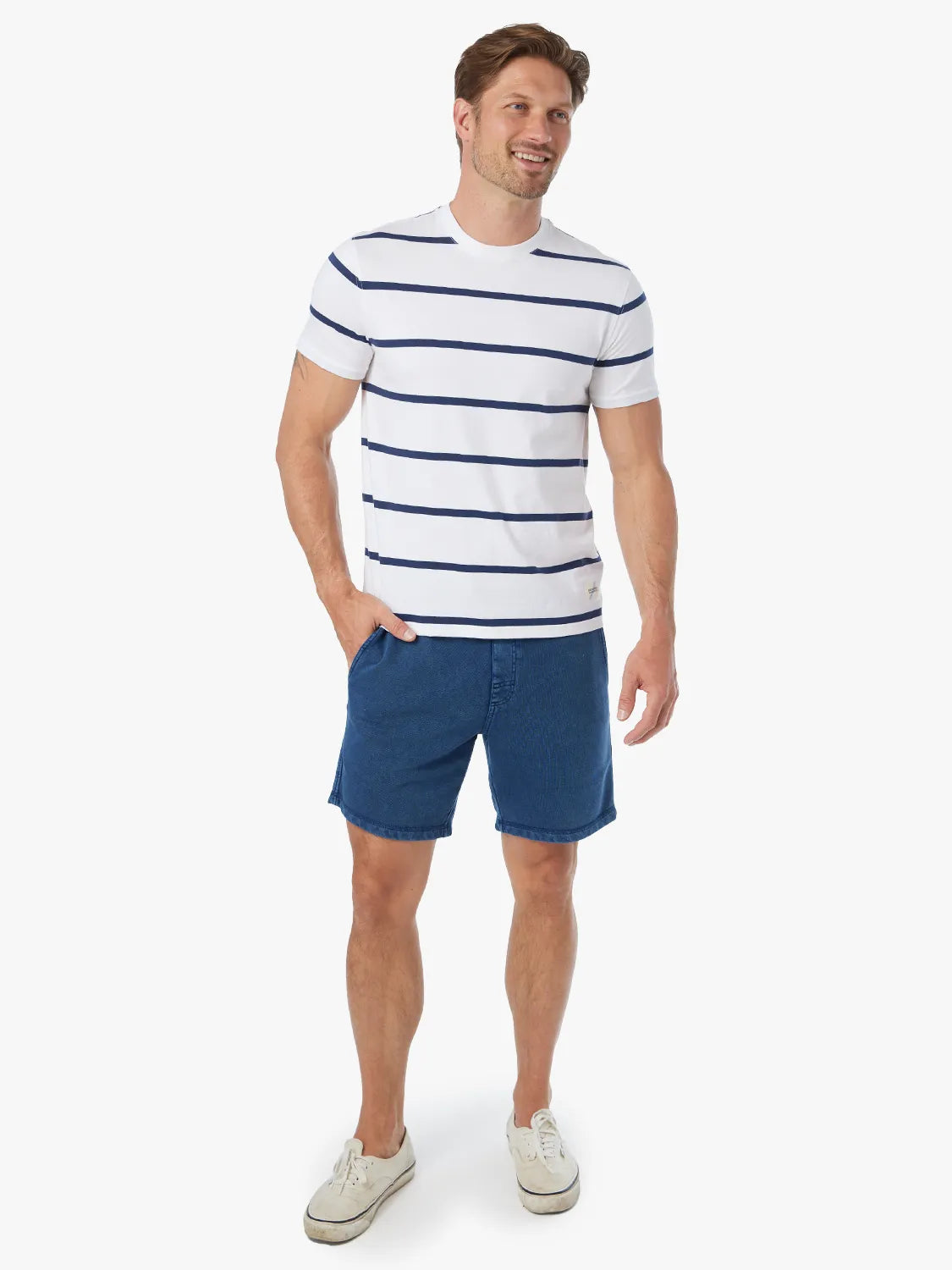 Saltaire Tee | Beach Navy Stripe
