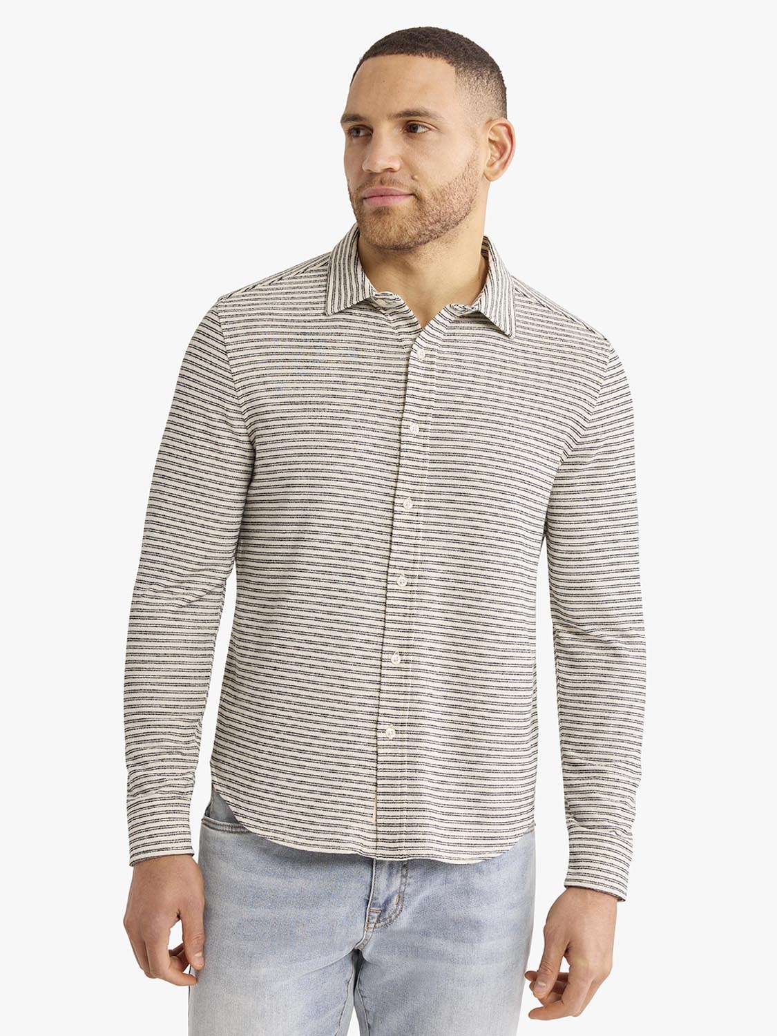 Sundown Terry Button Up | Nautical Stripe