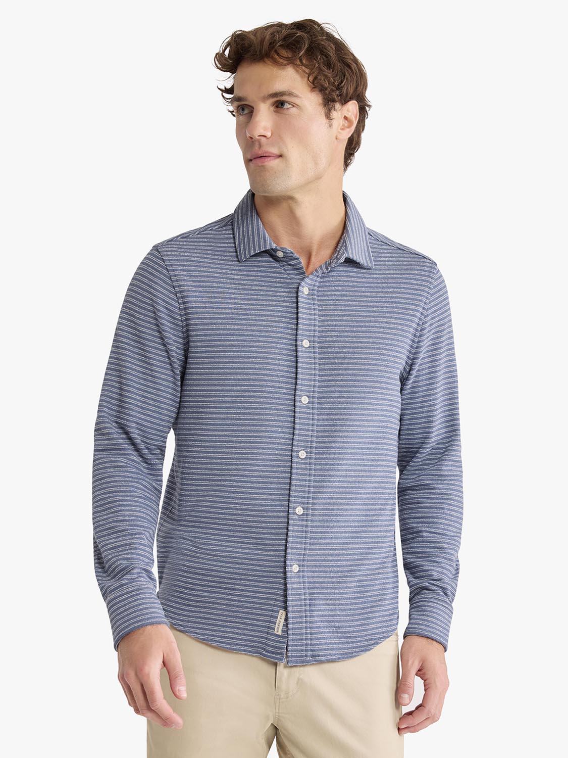 Sundown Terry Button Up | Maritime Stripe