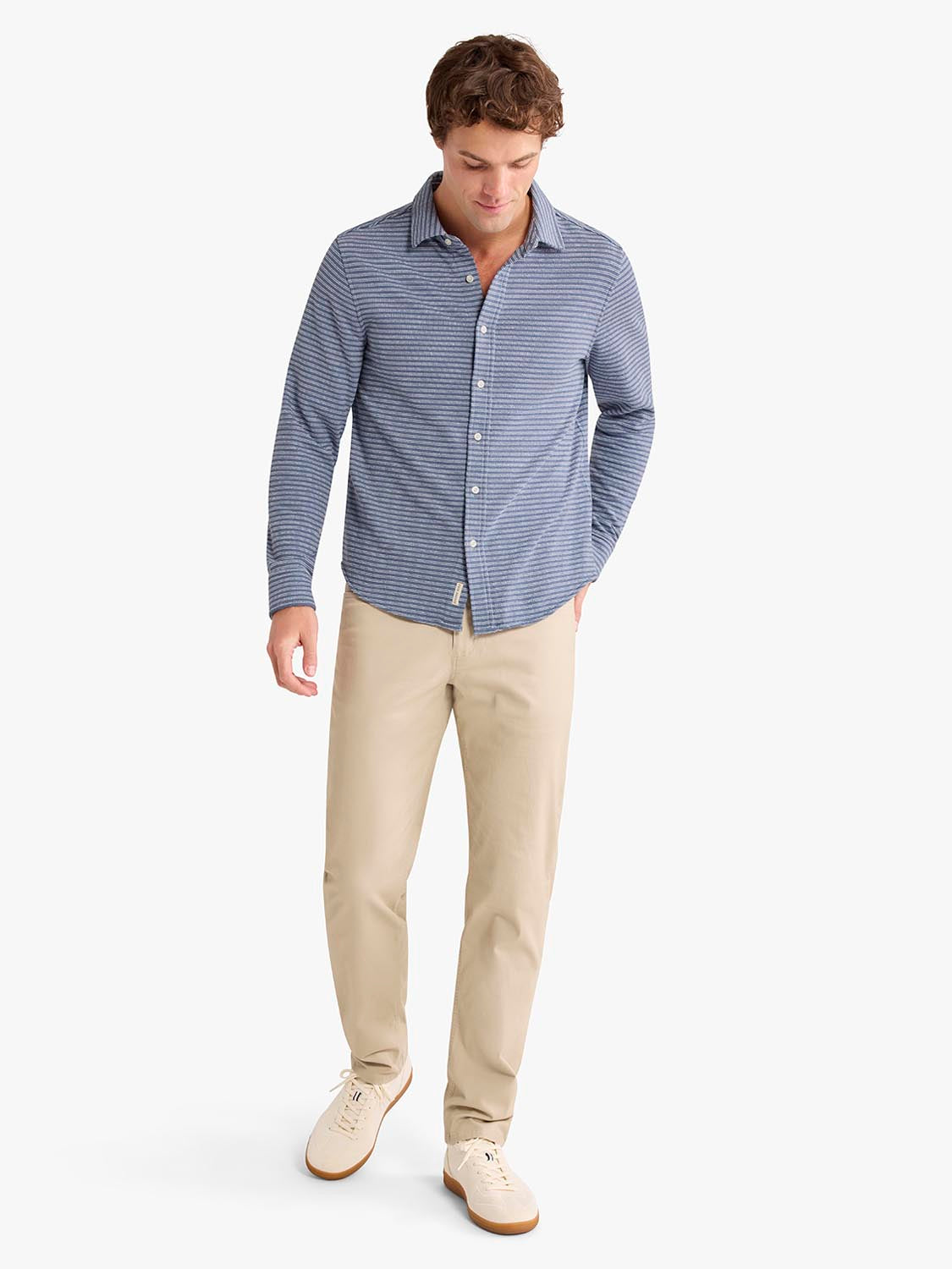 Sundown Terry Button Up | Maritime Stripe