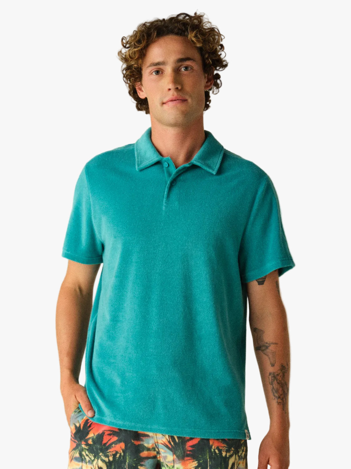 Ravello Terry Polo | Baltic Teal