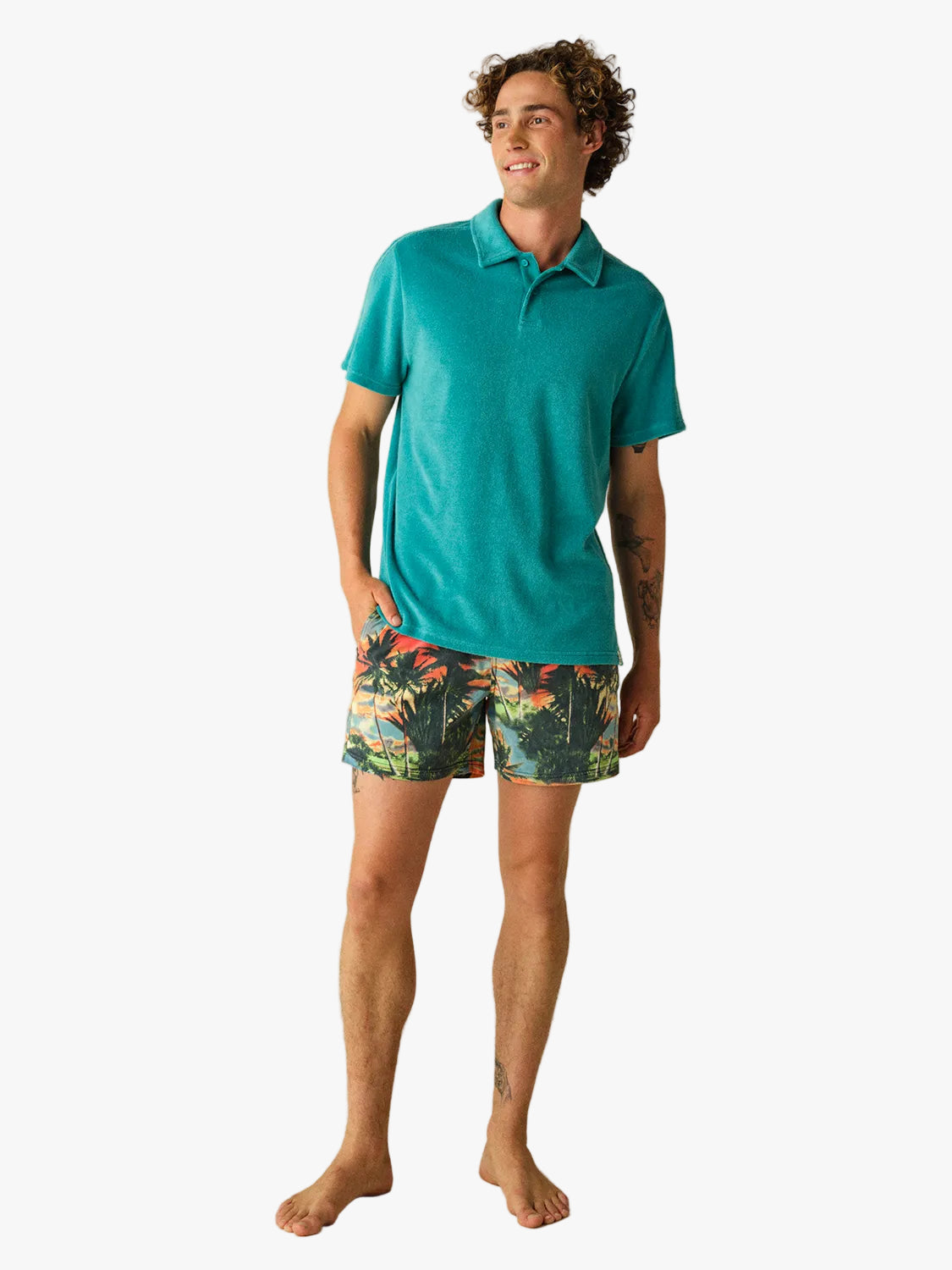 Ravello Terry Polo | Baltic Teal
