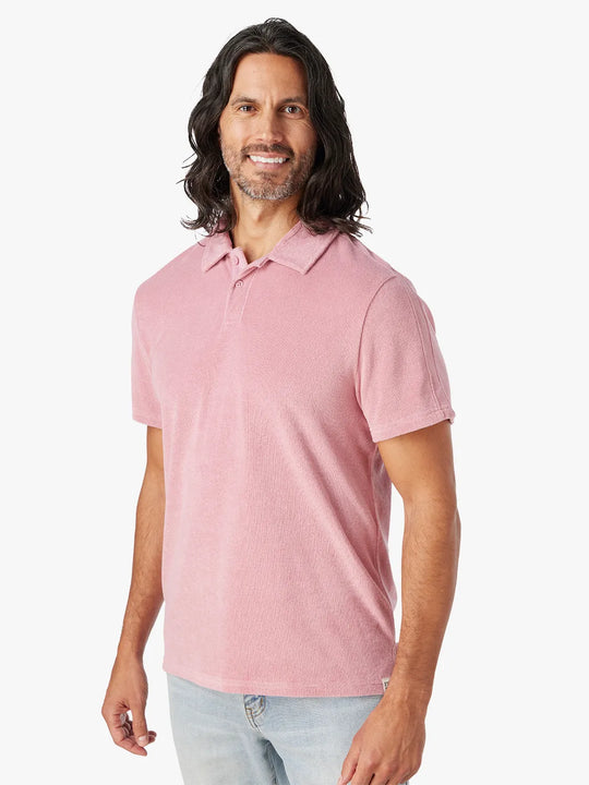 The Ravello Terry Polo | Pink Sand