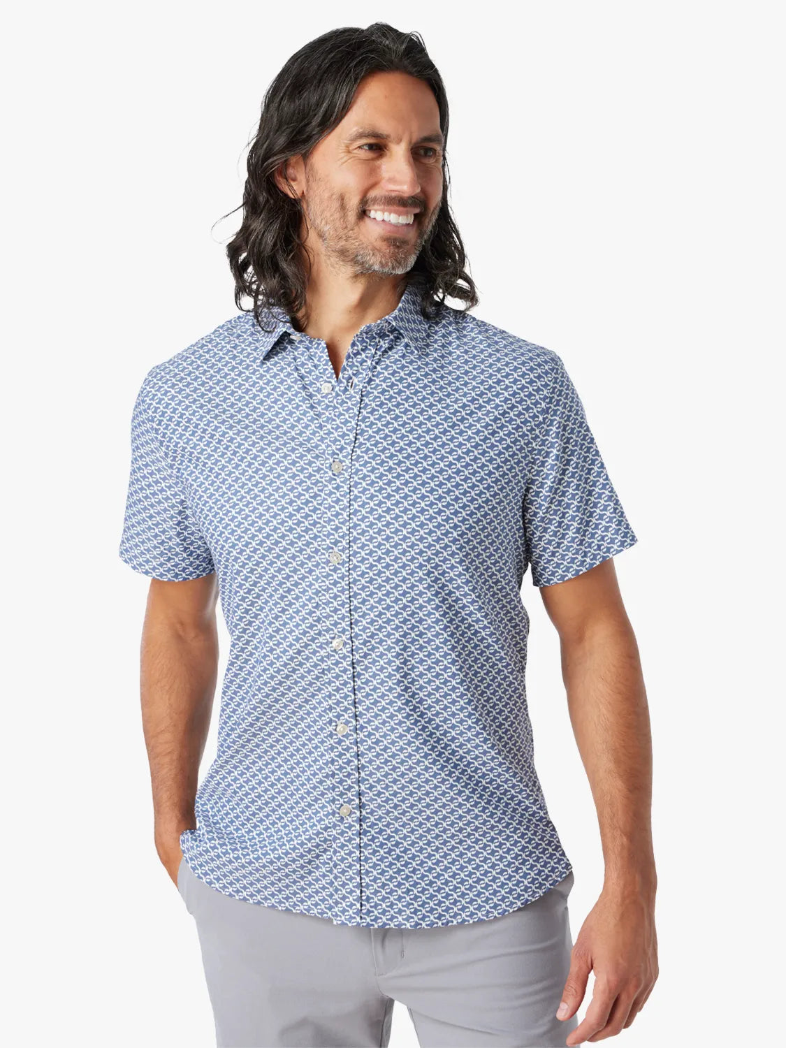 Windward Shirt | Navy Geo