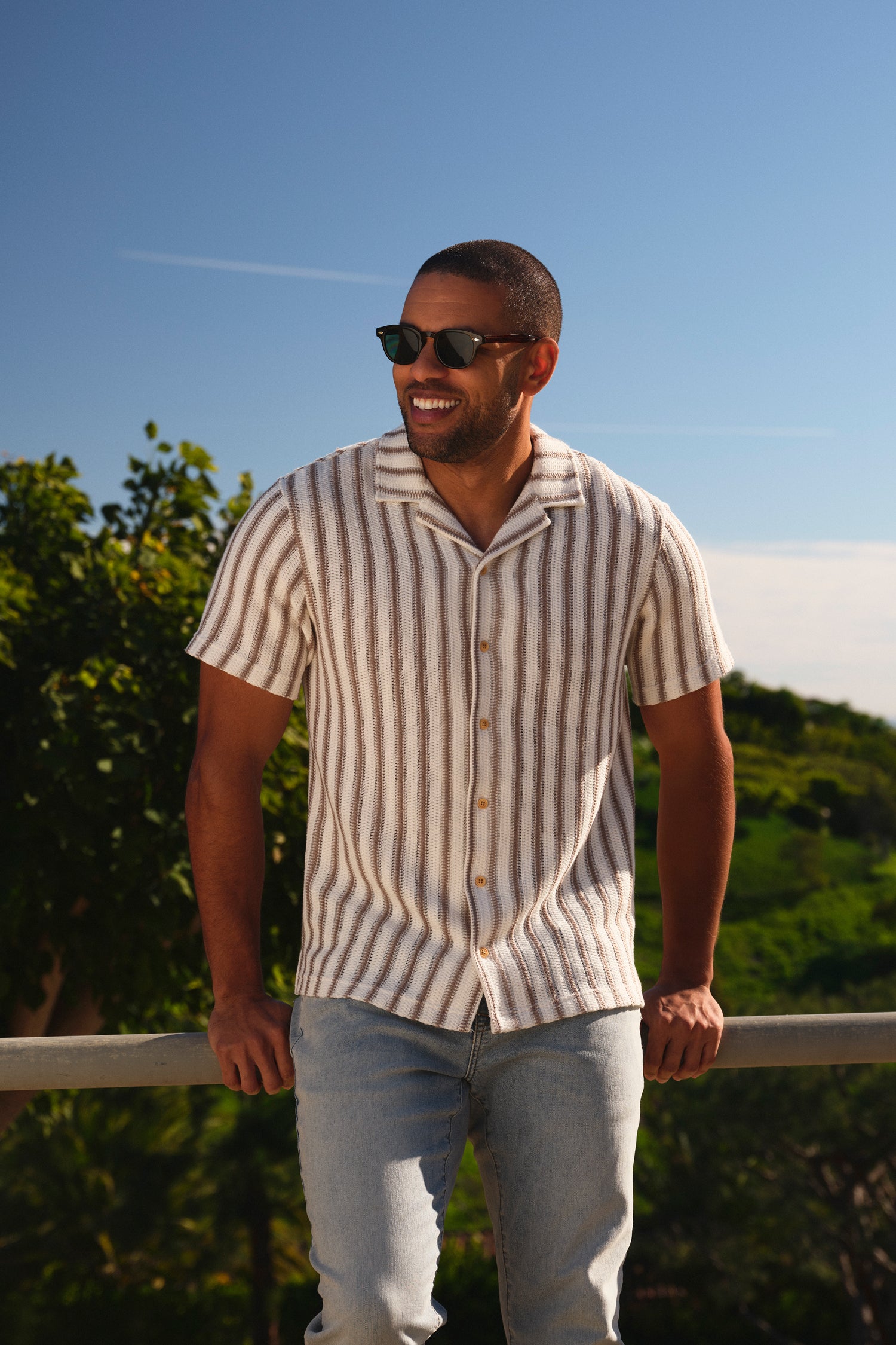 Waveloom Crochet Shirt | Natural Stripe