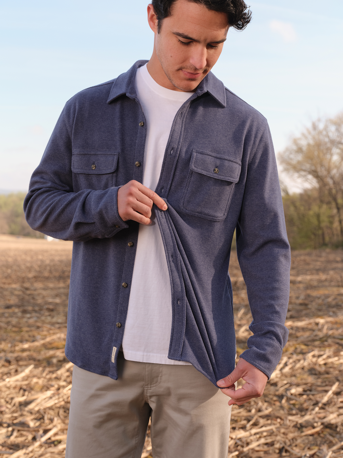 Dunewood Flannel Shirt | Navy Water Plaid
