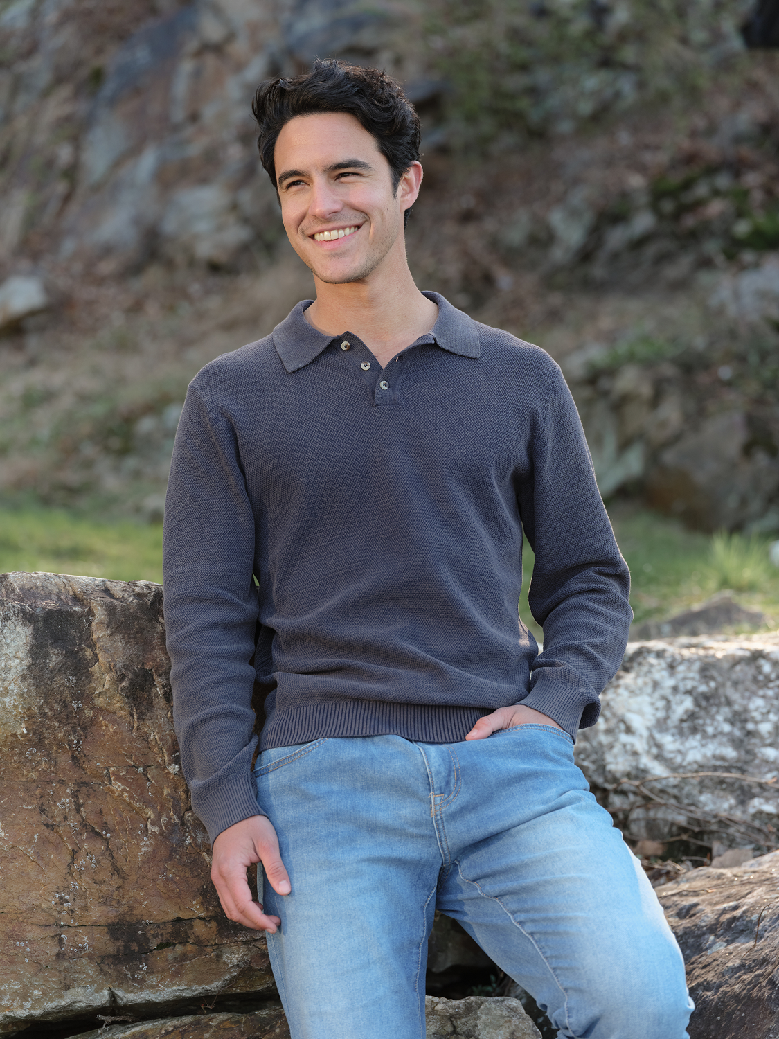 Mariner Long Sleeve Polo | Espresso