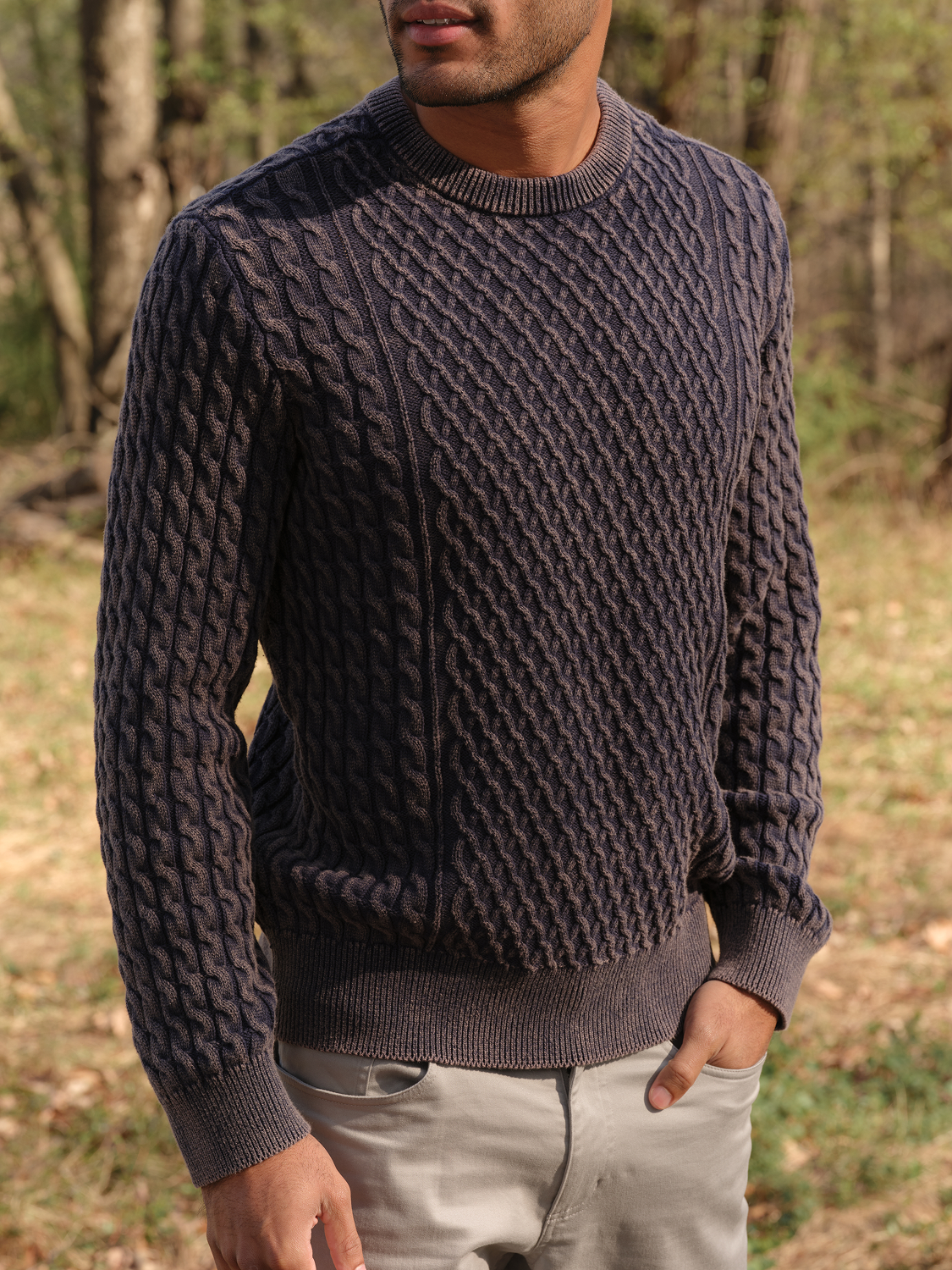 Neptune Cable Sweater | Oak