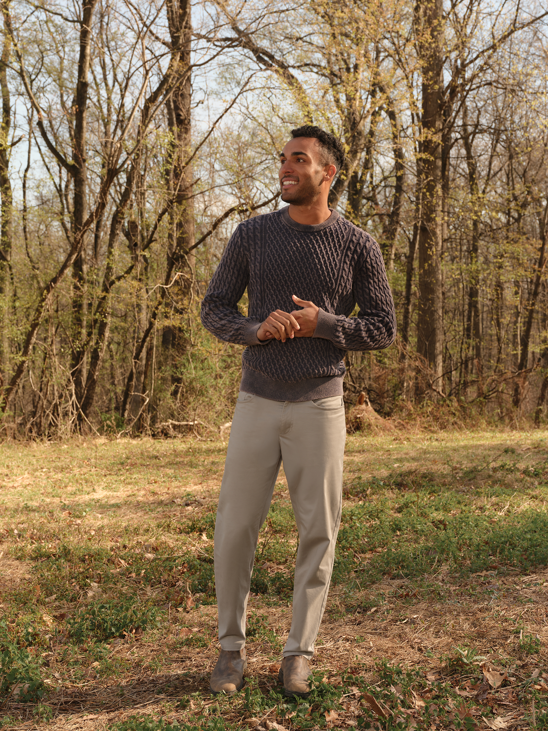 Neptune Cable Sweater | Oak