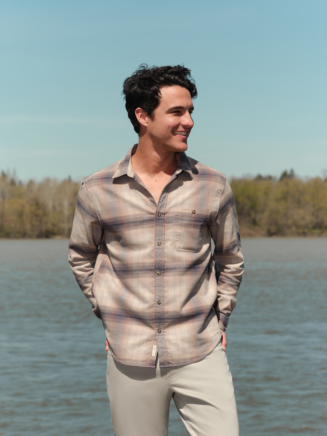 Seaside Lightweight Flannel Shirt | Sand Ombre