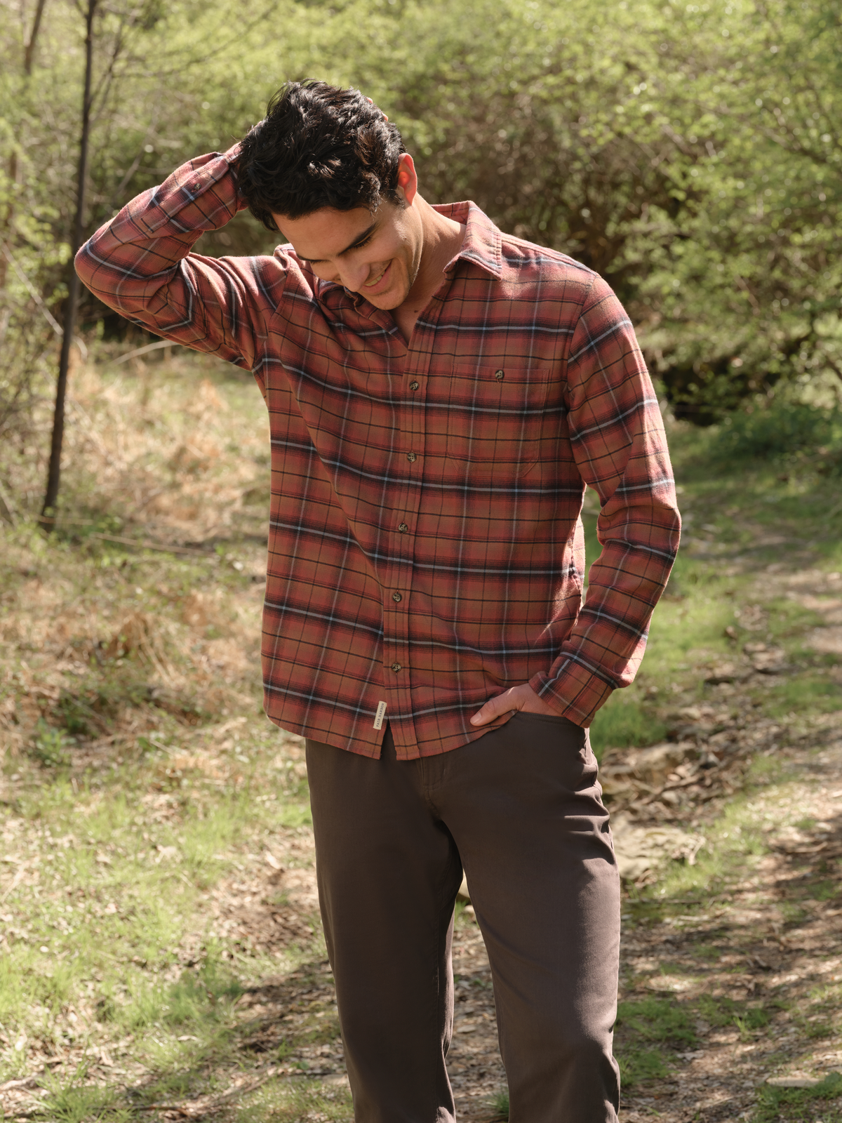 Seaside Lightweight Flannel Shirt | Burgundy Plaid