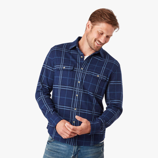 The Ultra-Stretch Dunewood Flannel - navy-plaid-dunewood-flannel